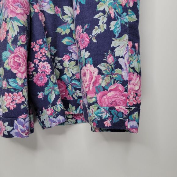 Vintage A. BYER Floral Romper 6" Inseam Size 9 Underbust Low Front 90s Kidcore - Picture 8 of 11